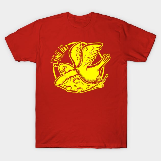 Year of the Flying Rat (Pigeons of New York) T-Shirt by UselessRob